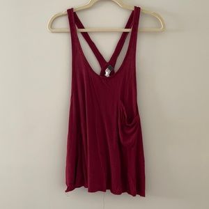 Free People Berry Casual Tank Top (Low Back) - Med